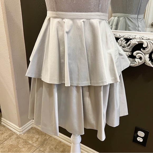 NWT Armani Exchange ICY Sequins Satin Peplum Tiered DRESS 0P - Picture 4 of 13